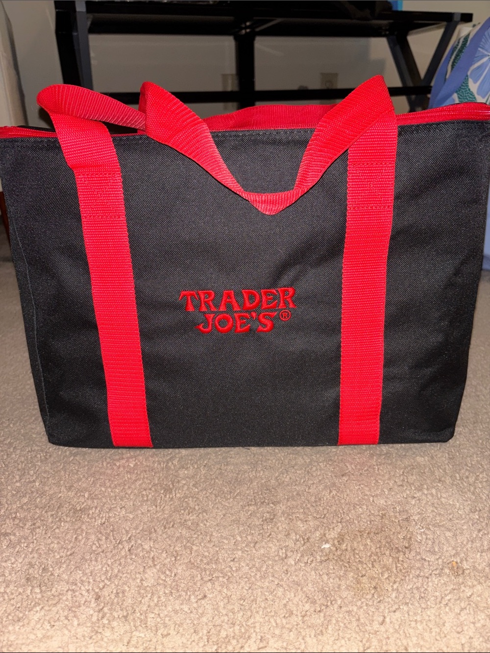 NWOT Trader Joe’s Black and Red Insulated Grocery Tote